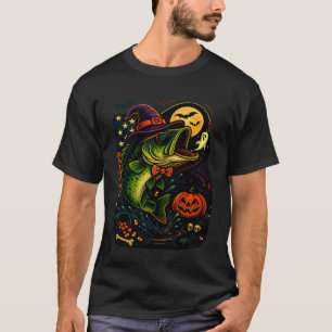 T-shirt Costume de poisson de basse de Halloween drapeau a