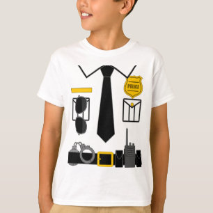 T-shirt Costume de police pour et adultes Halloween Bureau