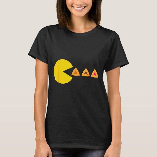 T-shirt Costume de Pourim heureux jeu vidéo mangeant des h (Devant)
