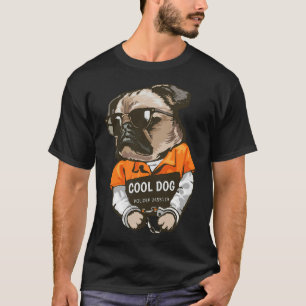 T-shirt Costume de prisonnier pour chien carlin avec panne