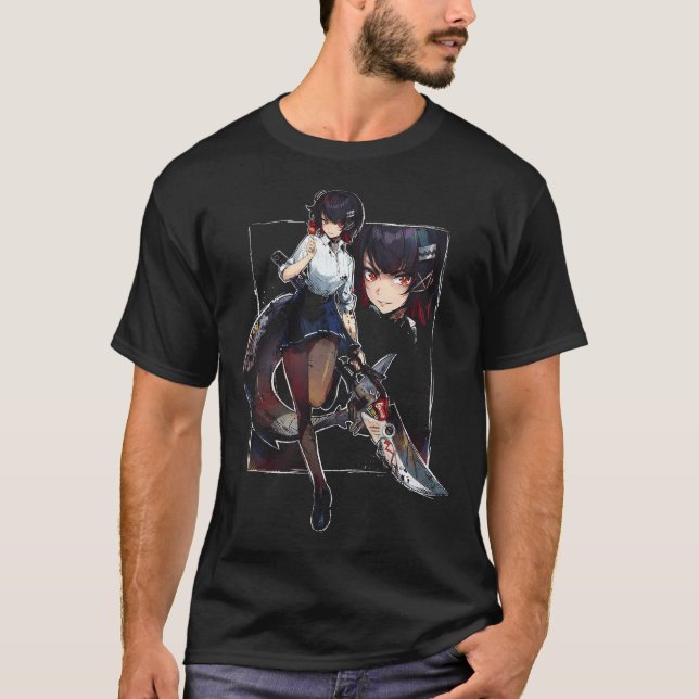 T-shirt Costume de servante aux ciseaux à queue de requin  (Devant)
