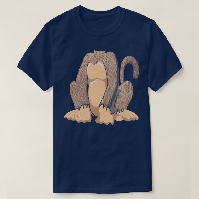T-shirt Costume de singe simple singe singe corps sans têt (Design devant)