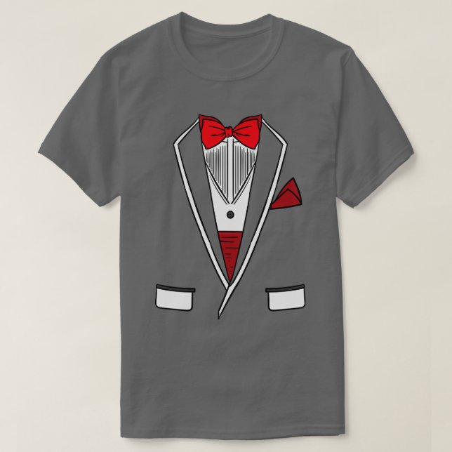 T-shirt Costume de smoking de mariage pour homme blanc (Design devant)