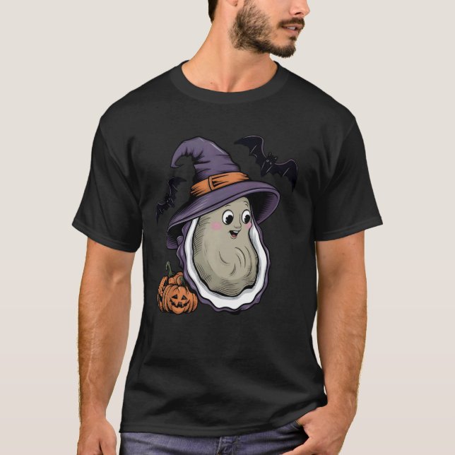 T-shirt Costume de sorcière citrouille chauve huître Hallo (Devant)