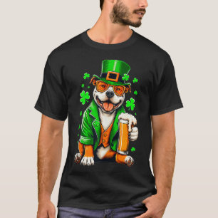 T-shirt Costume De Taureaux Saint-Paddys Day Pour Chien Am