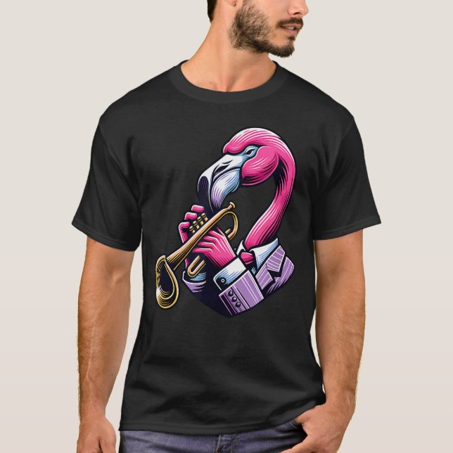 T-shirt Costume de Trompette Flamant Unique (Devant)