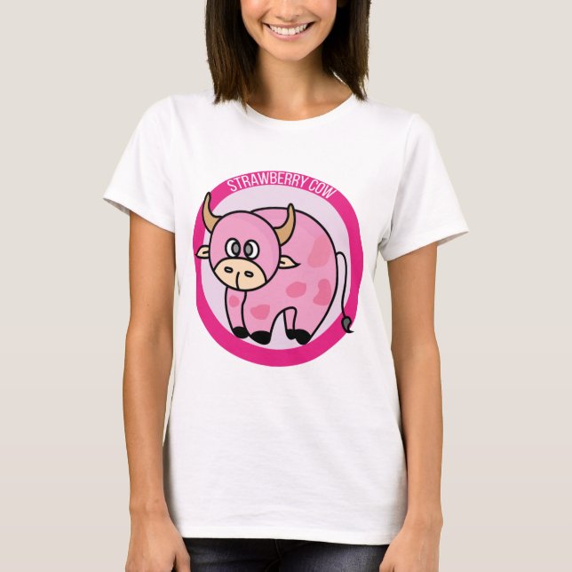 T-shirt Costume de vache fraise Idées de design mignonne D (Devant)