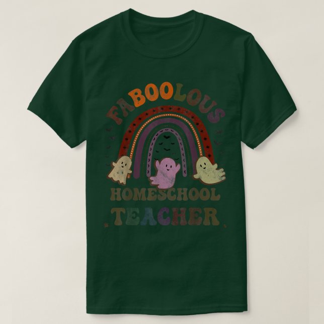 T-shirt Costume d'enseignant vintage FaBOOlous HOMESCHOOL (Design devant)