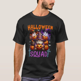 T-shirt Costume d'équipe d'Halloween Gnome avec horreur Bo