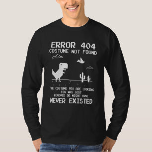 T-shirt Costume d'erreur de dinosaure 404 non trouvé Code