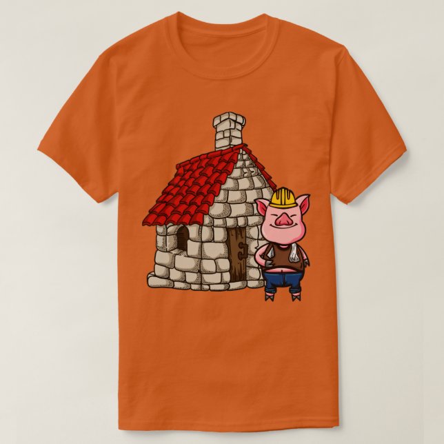 T-shirt Costume d'Halloween à trois cochons en brique (Design devant)