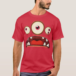 T-shirt Costume d'Halloween à trois yeux monstre Lazy