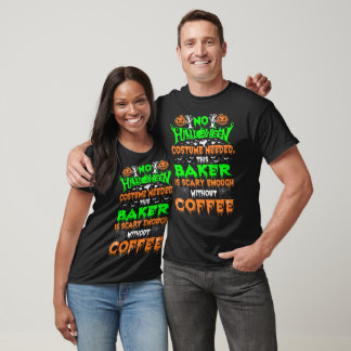 T-shirt Costume d'Halloween Baker effrayant café cadeau