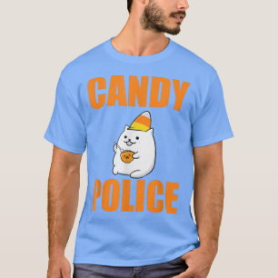 T-shirt Costume d'Halloween Bonbons Police Candy Corn Cat 