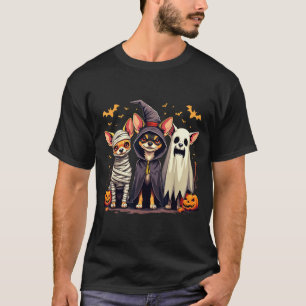 T-shirt Costume d'Halloween Chihuahua Momie Sorcière Fantô
