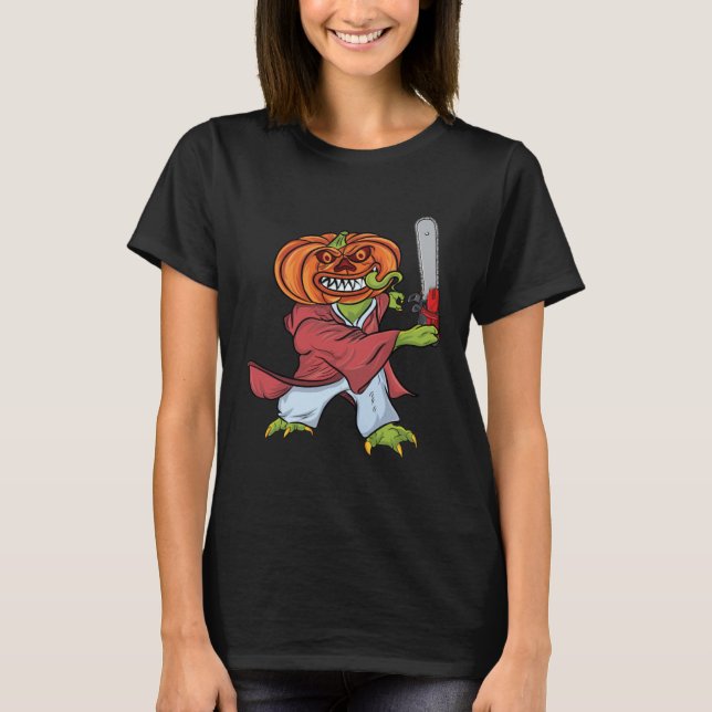 T-shirt Costume d'Halloween Citrouille de Samurai (Devant)