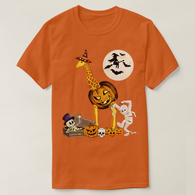 T-shirt Costume d'Halloween Citrouille Giraffe (Design devant)