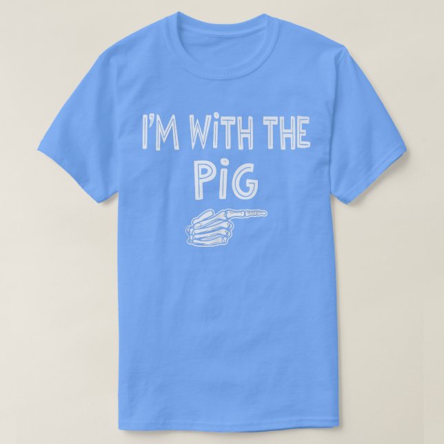 T-shirt Costume d'Halloween Cochon drôle Chemise Lazy, I'm (Design devant)