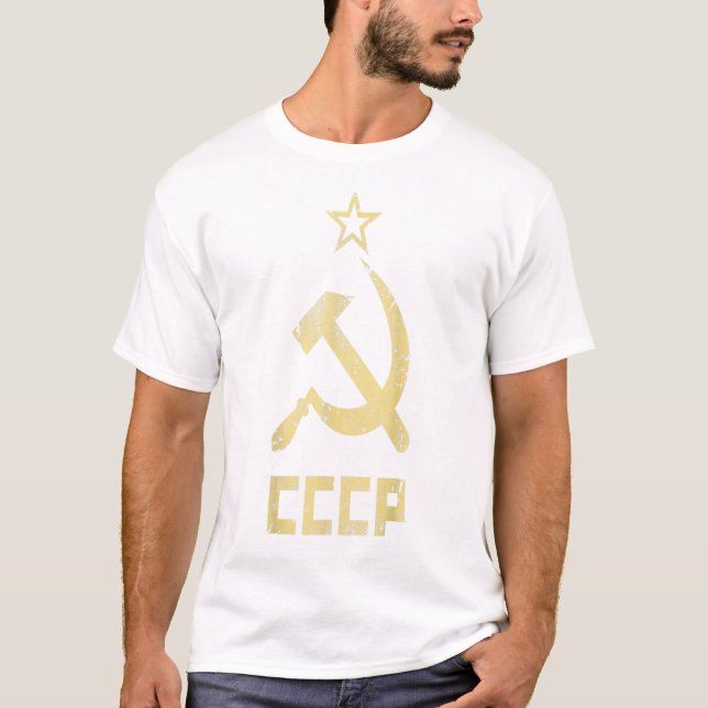 T-shirt Costume d'Halloween communiste URSS Marteau Vintag (Devant)
