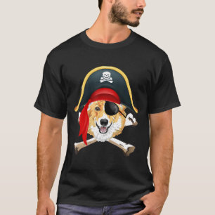T-shirt Costume d'Halloween Corgi Jolly Roger Pirate Corgi