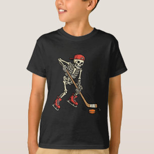 T-shirt Costume d'Halloween de hockey sur glace squelettiq