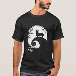 T-shirt Costume D'Halloween De La Lune Et Du Corgi Funny