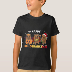 T-shirt Costume d'Halloween de Noël Capybara Happy Halloth