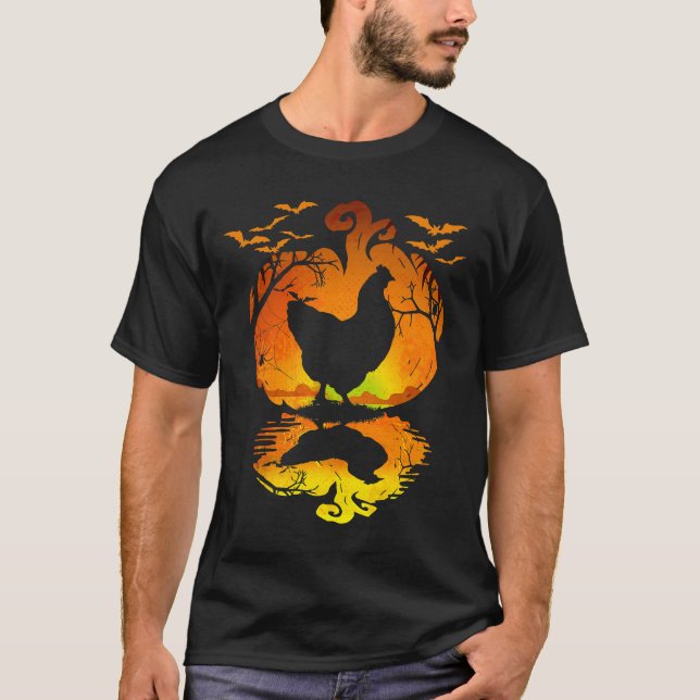 T-shirt Costume d'Halloween de poulet Citrouille Amateurs  (Devant)