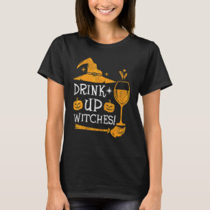 T-shirt Costume d'Halloween de sorcière buvant du vin, Boi