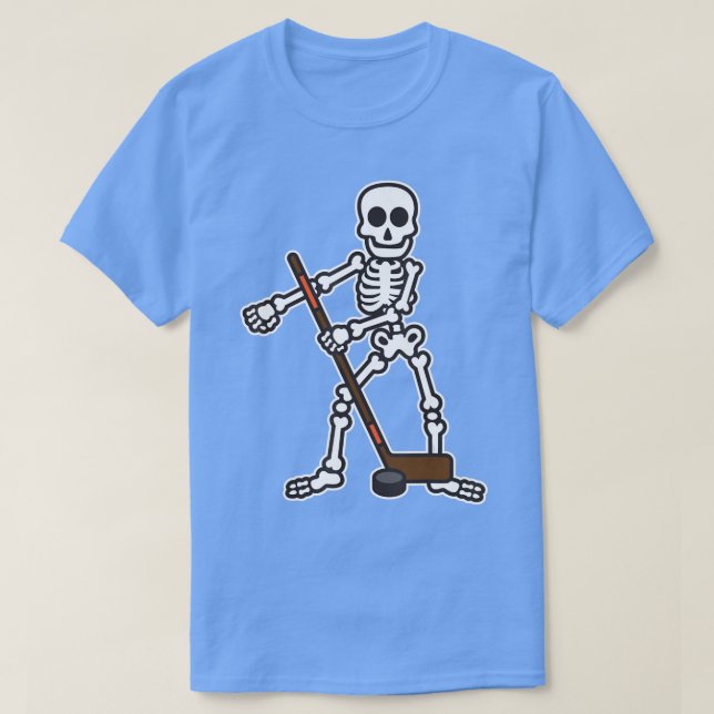 T-shirt Costume d'Halloween du joueur de hockey de squelet (Design devant)