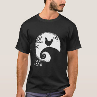 T-shirt Costume D'Halloween Du Poulet Et De La Lune