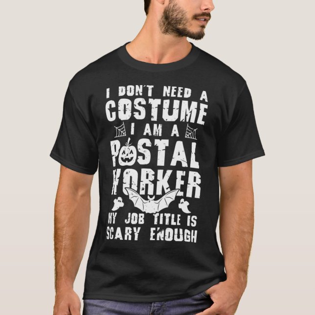 T-shirt Costume d'Halloween du travailleur postal Scandale (Devant)