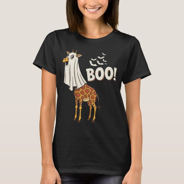 T-shirt Costume d'Halloween éffrayant Ghost Giraffe Boo (Devant)