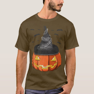 T-shirt Costume d'Halloween Éffrayant Jack-o'-lantern Casq