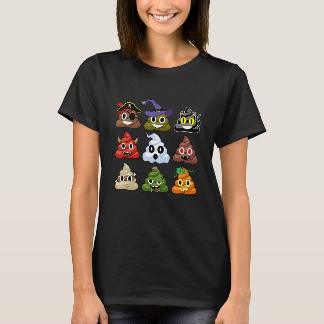 T-shirt Costume d'Halloween Emojis amusant (Devant)