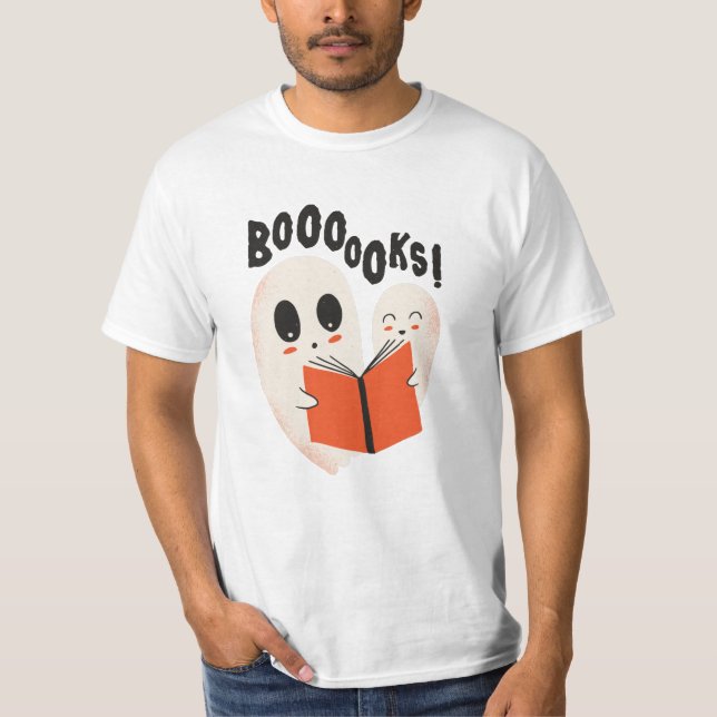 T-shirt Costume d'Halloween Fantôme Bibliophile Drôle Booo (Devant)