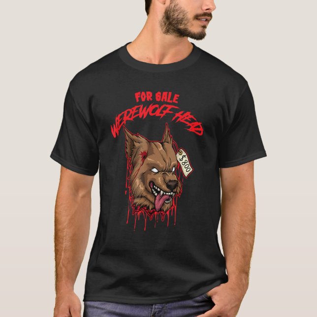 T-shirt Costume d'Halloween Head Werewolf Head (Devant)