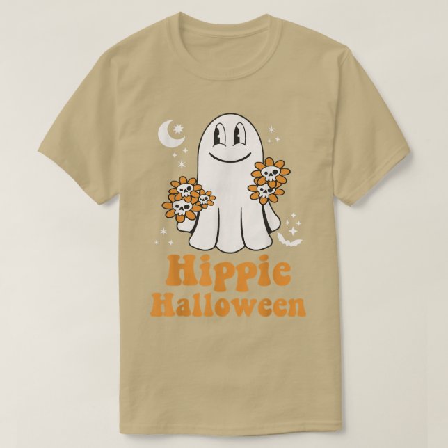 T-shirt Costume d'Halloween hippie super Fantôme de fleurs (Design devant)
