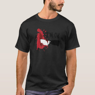 T-shirt Costume d'Halloween Je suis OK Couteau sanglant Cr