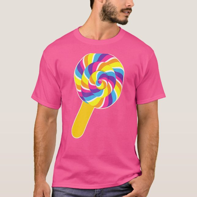 T-shirt Costume d'Halloween Lollipop Rainbow Sucker Candy  (Devant)