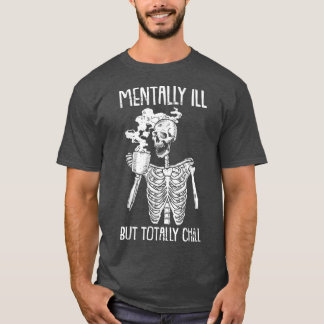 T-shirt Costume d'Halloween malade mental mais totalement