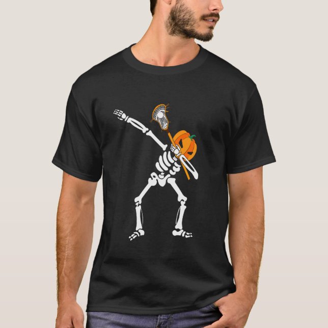 T-shirt Costume d'Halloween mignonne Dabbing Squelette Lac (Devant)