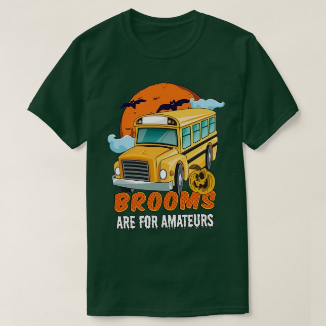 T-shirt Costume d'Halloween pour chauffeur de bus effrayan (Design devant)