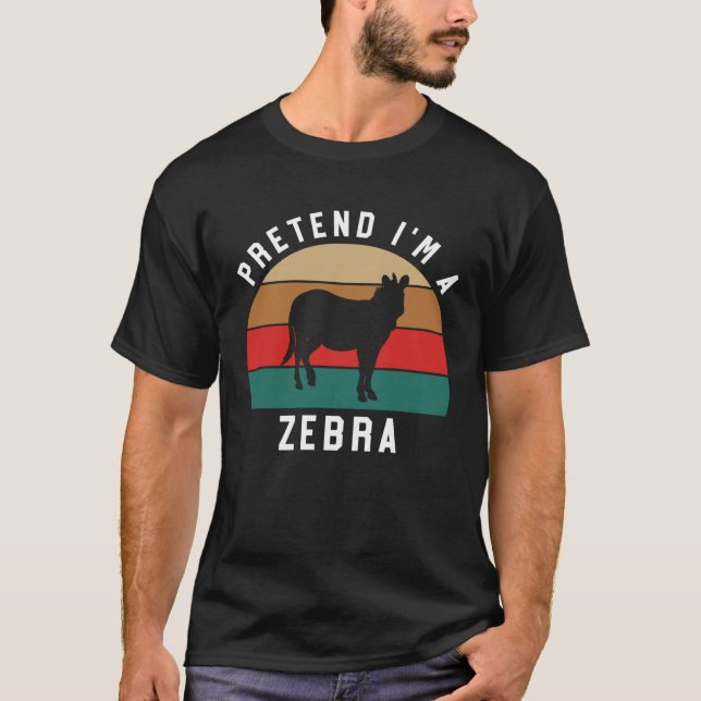 T-shirt Costume d'Halloween simple pour Zebra (Devant)