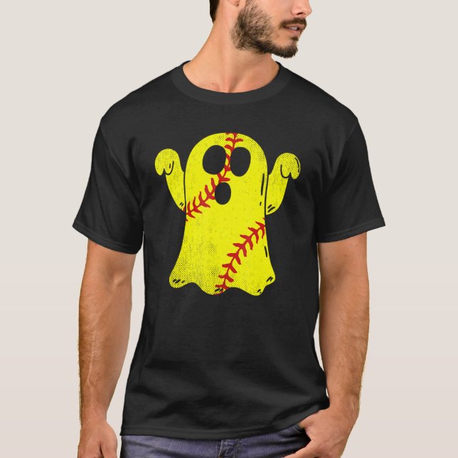 T-shirt Costume d'Halloween Softball Ghost Softball Lover (Devant)