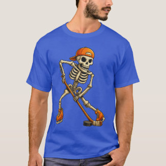 T-shirt Costume d'Halloween squelette de hockey sur glace