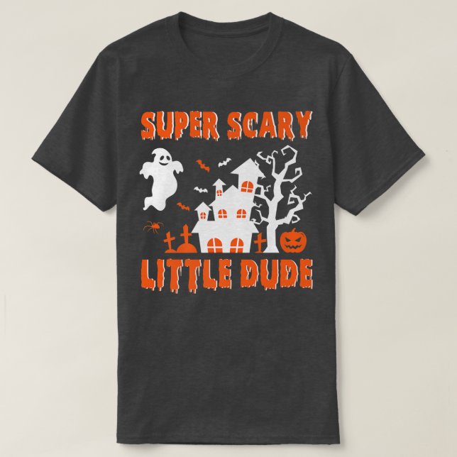 T-shirt Costume d'Halloween super effrayant Petit Mec (Design devant)
