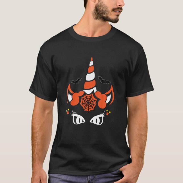 T-shirt Costume d'Halloween Unicorne Éffrayant Unicorne Ha (Devant)