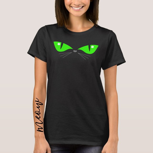 T-shirt Costume d'Halloween vert pour les yeux de chat drô (Créateur téléchargé)