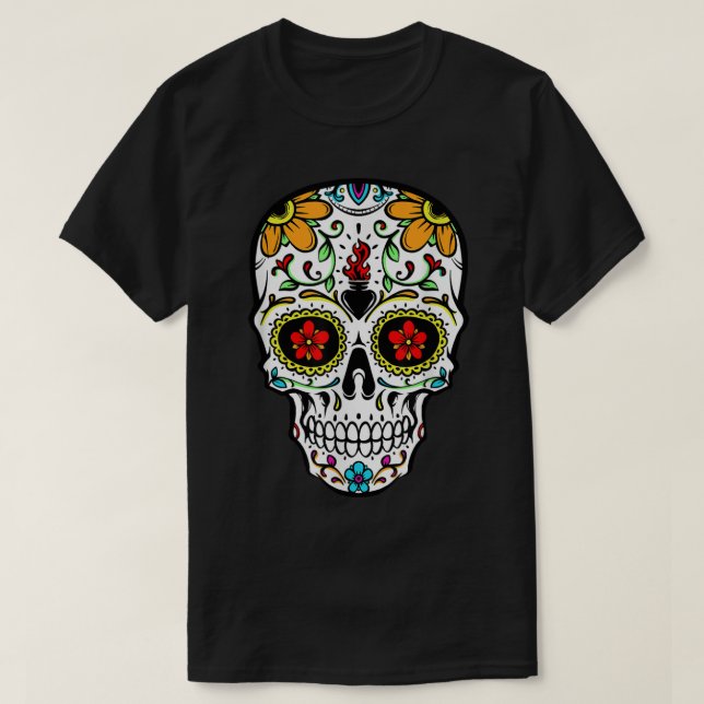T-shirt Costume Dia de Los Muertos Sugar Crâne Chemise Hom (Design devant)